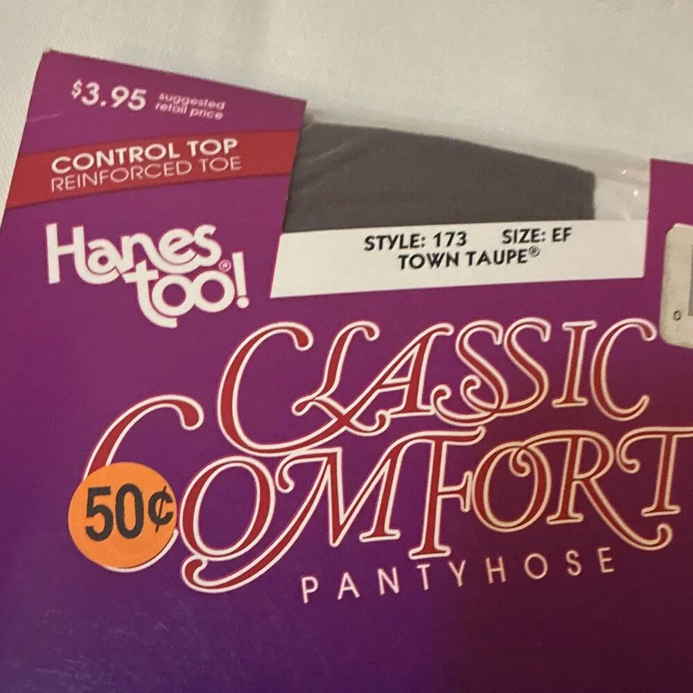 Vintage 90’s Hanes Too!‎ Control Top Pantyhose Reinforced